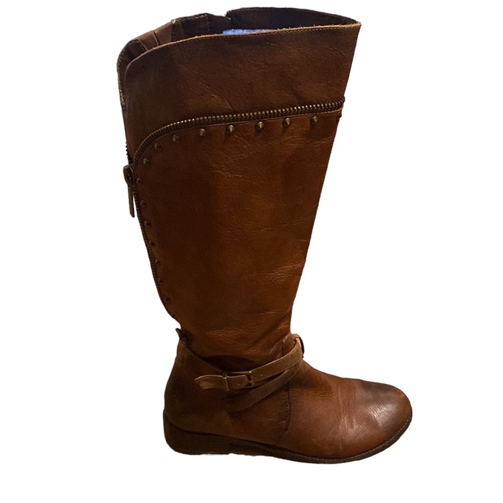 GIANNI BINI knee high boots with metal embellishments and zipper